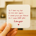Valentines Day Gift Cute Drinks Coaster For Husband Wife
