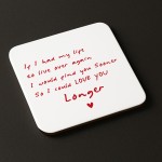 Valentines Day Gift Cute Drinks Coaster For Husband Wife