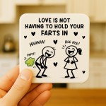 Gift For Valentines Anniversary Silly Fart Drinks Coaster