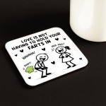 Gift For Valentines Anniversary Silly Fart Drinks Coaster