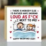Funny Snoring Loud Valentines Day Card for Him Her Women Men