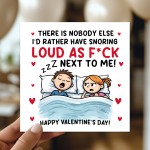 Funny Snoring Loud Valentines Day Card for Him Her Women Men