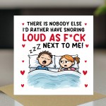 Funny Snoring Loud Valentines Anniversary Card for Him Her Women