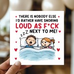 Funny Snoring Loud Valentines Anniversary Card for Him Her Women