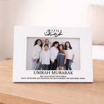 Umrah Mubarak Photo Frame 7x5 White Islamic Umrah Gift Muslim