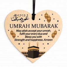 Umrah Mubarak Plaque Kaaba Wooden Hanging Plaque Gift For Family