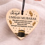 Umrah Mubarak Plaque Kaaba Wooden Hanging Plaque Gift For Family