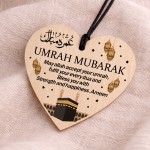 Umrah Mubarak Plaque Kaaba Wooden Hanging Plaque Gift For Family