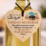 Umrah Mubarak Kaaba Wooden Heart Hanging Plaque Gift For Friends
