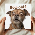 Funny Dog Birthday Card How Old Hilarious Card For Friend Family