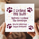 Funny Happy Birthday Card From The Dog With Kraft Envelope Rude Funny Happy Birthday Card From The Dog With Kraft Envelope Rude