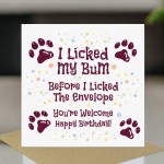 Funny Happy Birthday Card From The Dog With Kraft Envelope Rude Funny Happy Birthday Card From The Dog With Kraft Envelope Rude