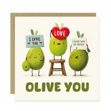 Happy Annniversary Card OLIVE YOU Valentines Day Romantic Card