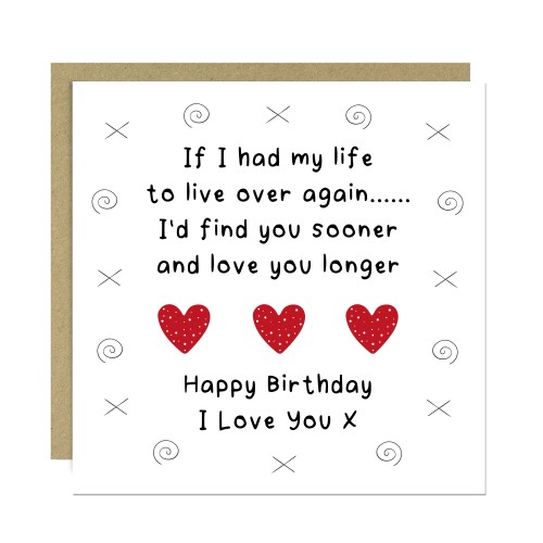 Boyfriend Birthday Card, Husband Birthday Card, Love You Longer