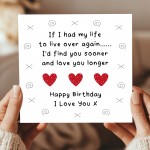 Boyfriend Birthday Card, Husband Birthday Card, Love You Longer