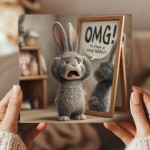 Funny Birthday Card for Men OMG Grey Hare Hilarious Card