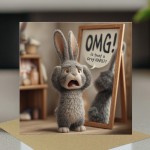 Funny Birthday Card for Men OMG Grey Hare Hilarious Card