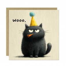 Funny Cat Birthday Card Woo Grumpy Cat Card Sarcastic Card