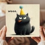 Funny Cat Birthday Card Woo Grumpy Cat Card Sarcastic Card