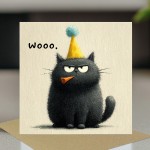 Funny Cat Birthday Card Woo Grumpy Cat Card Sarcastic Card
