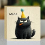 Funny Cat Birthday Card Woo Grumpy Cat Card Sarcastic Card