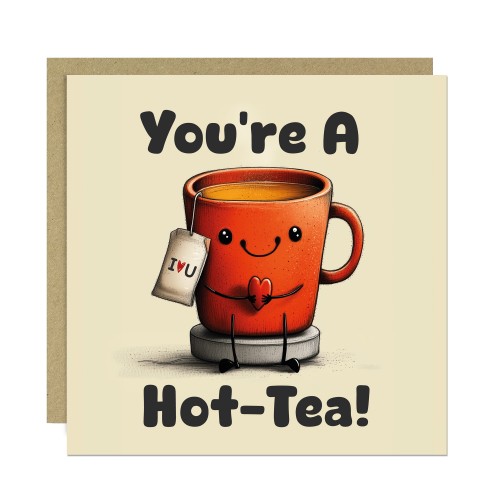 Funny Anniversary Card Valentine's Day Card Youre A Hot Tea Card