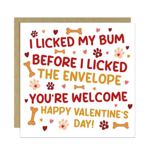 Funny Valentines Day Card From The Dog Humourous Valentines Card