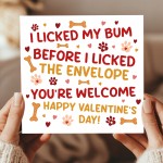Funny Valentines Day Card From The Dog Humourous Valentines Card