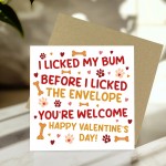 Funny Valentines Day Card From The Dog Humourous Valentines Card
