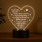 Heart LED Night Light Acrylic Lamp Gift Valentines Day