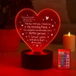 Heart LED Night Light Acrylic Lamp Gift Valentines Day