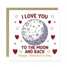 Valentines Card Love You To The Moon And Back Valentine Card