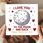 Valentines Card Love You To The Moon And Back Valentine Card