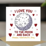 Valentines Card Love You To The Moon And Back Valentine Card