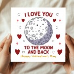 Valentines Card Love You To The Moon And Back Valentine Card