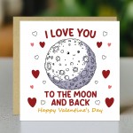 Valentines Card Love You To The Moon And Back Valentine Card