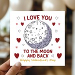 Valentines Card Love You To The Moon And Back Valentine Card