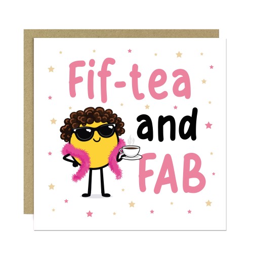 50th Birthday Card Fiftea And FAB Funny 50th Birthday Card