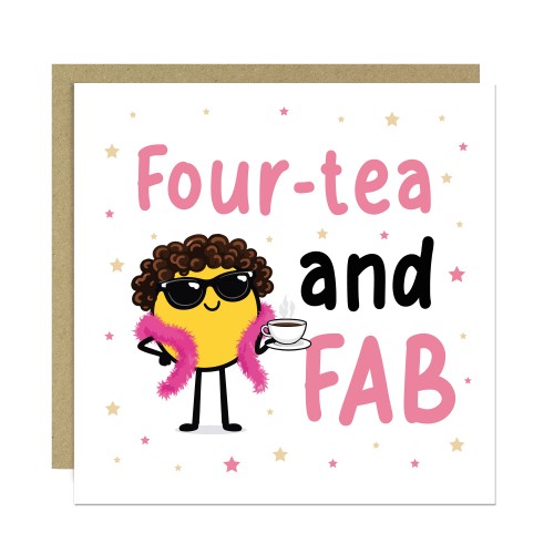 40th Birthday Card Fourtea And FAB Funny 40th Birthday Card