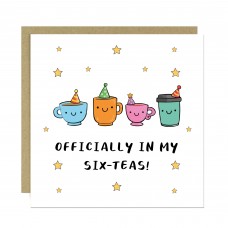 60th Birthday Card Officially In My Six-Teas Funny Card