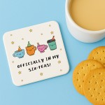 60th Birthday Gift Officially In My Six-Teas Coaster Funny