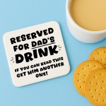 Funny Gift For Dad For Birthday Fathers Day Reserved Dads Drink