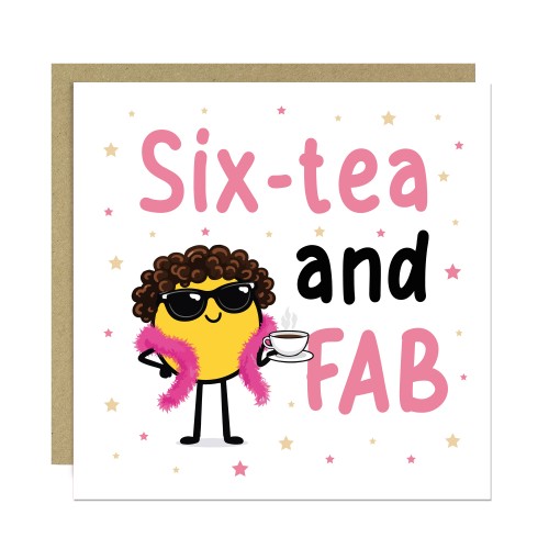 60th Birthday Card Sixtea And FAB Funny 60th Birthday Card