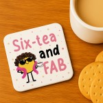 60th Birthday Gift Sixtea And FAB Coaster Funny Birthday Gift