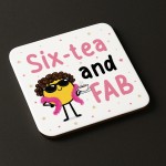 60th Birthday Gift Sixtea And FAB Coaster Funny Birthday Gift