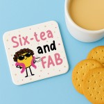 60th Birthday Gift Sixtea And FAB Coaster Funny Birthday Gift