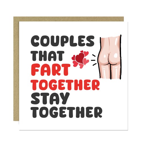 Funny Anniversary Card Fart Together Valentines Card Funny Anniversary Card Fart Together Valentines Card