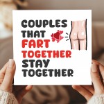 Funny Anniversary Card Fart Together Valentines Card Funny Anniversary Card Fart Together Valentines Card