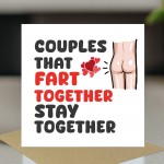 Funny Anniversary Card Fart Together Valentines Card Funny Anniversary Card Fart Together Valentines Card