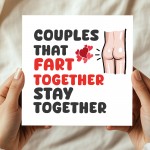 Funny Anniversary Card Fart Together Valentines Card Funny Anniversary Card Fart Together Valentines Card